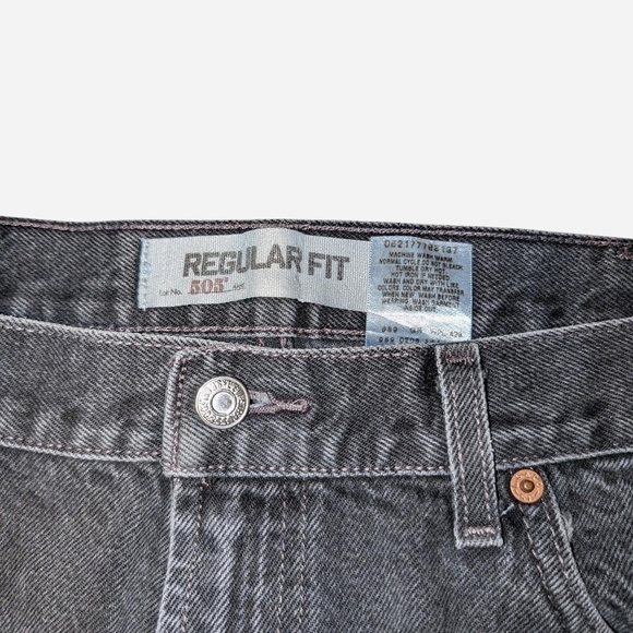 Classic Black Men's Straight Jeans - Picture 3 of 5